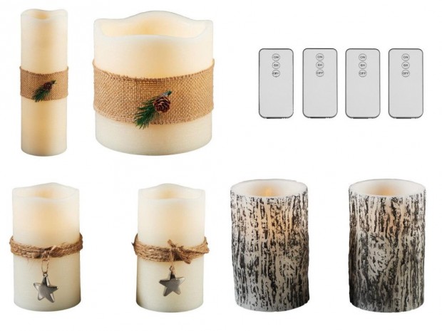 Livarno Home 6 darabos valódi viasz LED gyertya szett 6 órás időzítőv