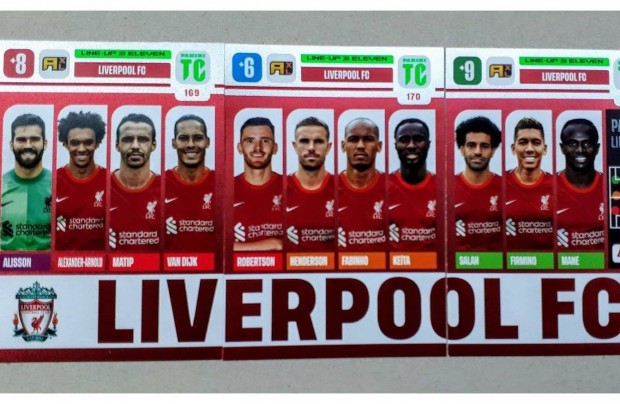 Liverpool Line Up Eleven hrom focis krtya Panini Top Class 2022