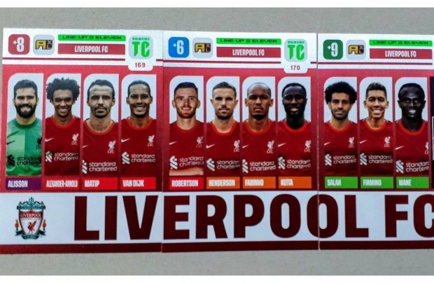 Liverpool Line Up Eleven hrom focis krtya Panini Top Class 2022