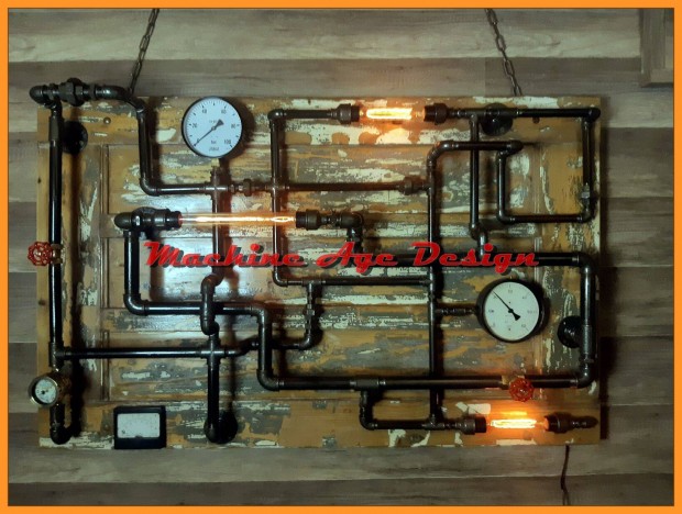 Loft steampunk design machineage fali dekorci hangulat vilgts