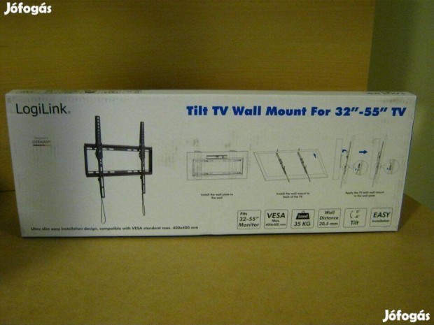 Logilink Tilt TV wall mount 3255" max. 35 kg, Tv s monitortart, llv