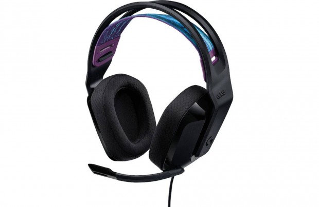 Logitech G335 mikrofonos gamer fejhallgató, fekete, új, 1év garancia