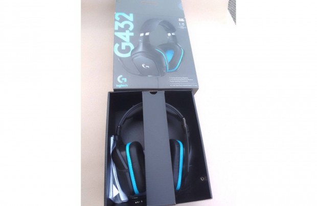 Logitech G432 Gamer fejhallgat 7.1, fekete, jszer