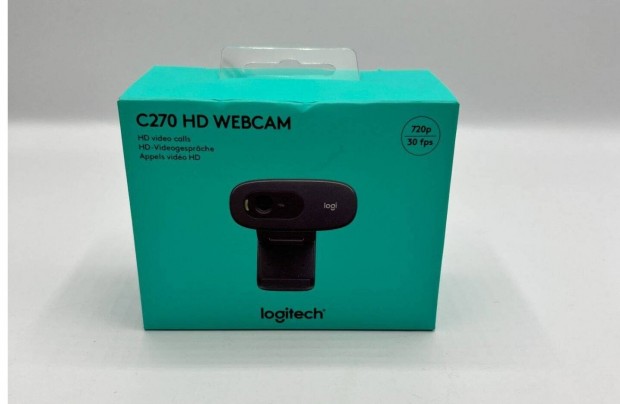 Logitech Webcam C270 HD webkamera mikrofonnal, fekete, j