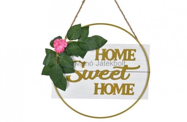 Lg fa dekorci fmkerettel "Home Sweet Home" 35x34cm