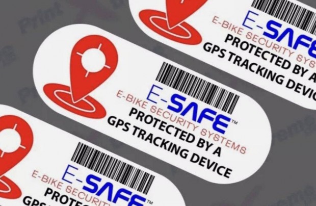Lopásgátló GPS matrica elektromos kerékpárhoz, "E-SAFE", 1 db