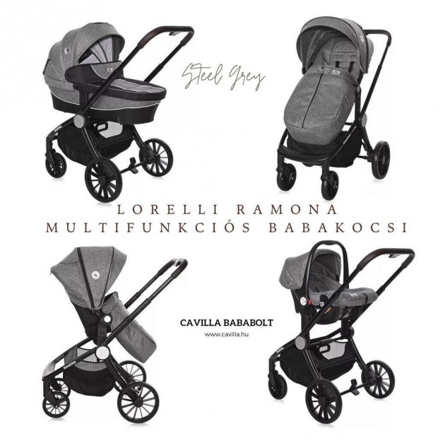 Lorelli Ramona multifunkcis babakocsi - Steel Grey, hg