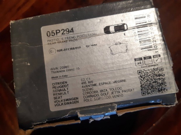 Lpr hátsó fékbetét készlet Citroen Renault VW Seat