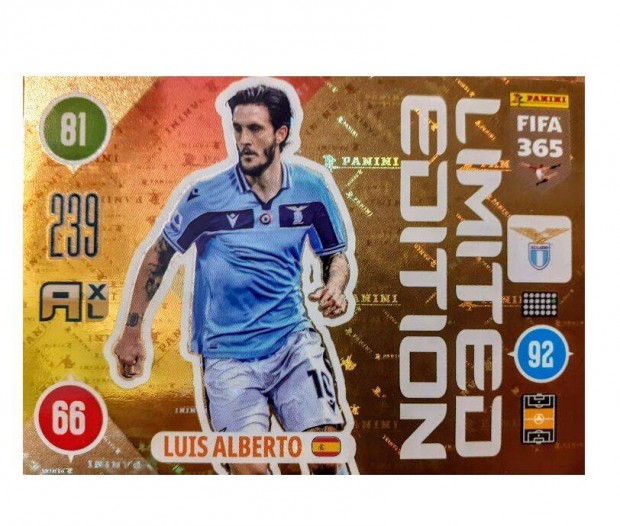 Luis Alberto Lazio Limited Edition focis krtya Panini FIFA 2021