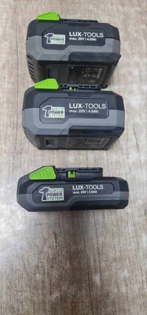 Lux-Tools 20v 2-4Ah akku 3db egyben Foxpostal