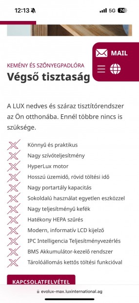 Lux porszívó