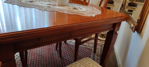 Luxus, olasz Selva ebdl, tkez garnitra bvthet asztal +4 szk