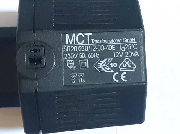 MCT AC adapter 12V 20VA mkd