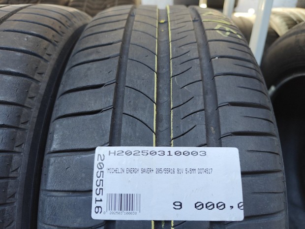 MICHELIN ENERGY SAVER+ 205/55R16 91V 5,5MM DOT4517 HASZNLT NYRIGUMI