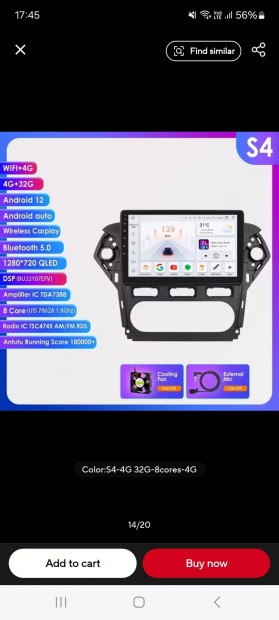 MK4 Mondeo android fejegység multimedia