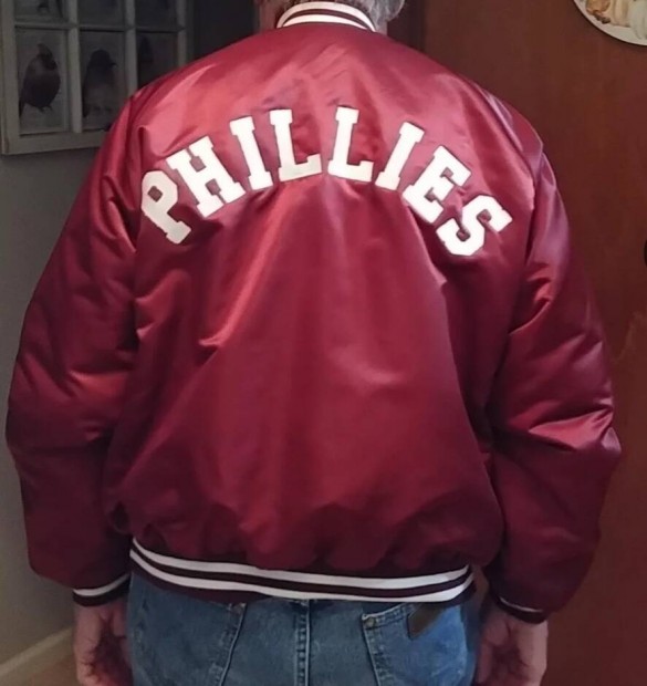 MLB Philadelphia Phillies varsity vintage bomber baseball dzseki