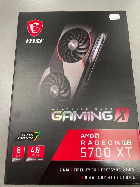 MSI Amd Radeon RX 5700XT videkrtya 6h jtlls/szmla