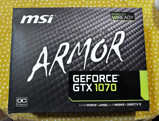 MSI Armor Geforce Gtx 1070 videkrtya