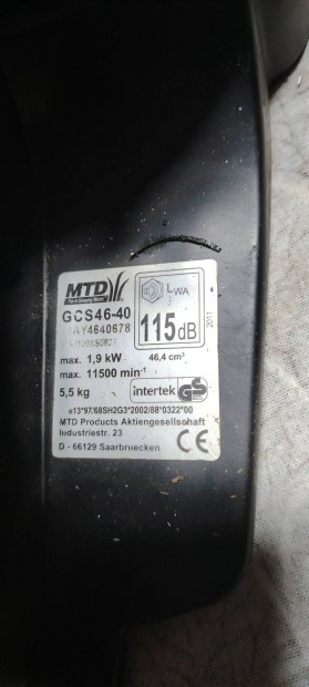 MTD GCS 46 / 40 lncfrsz / motorfrsz 