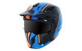 MT Streetfighter SV Twin próbás sisak fényes fekete / kék / narancs XS