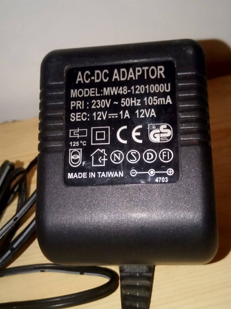 MW48-1201000U DC adapter 12V 1A működő