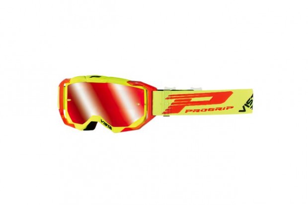 MX Szemüveg ProGrip 3303 neon sárga/piros piros tükrös lencsével