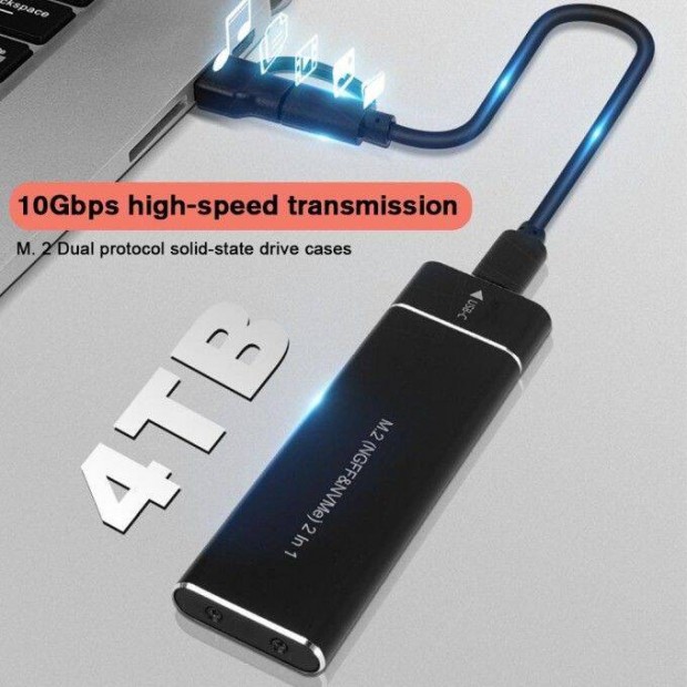 M.2 Nvme Ngff SATA USB type C 3.1 adapter külső SSD ház M+B Key