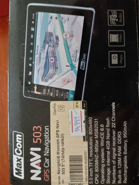 M-78. Maxcom Navi 503 GPS Car Navigation Új Termék :