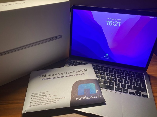 Macbook Air M1 (2020) - 8/256 - 98% akkumultor - szmlval