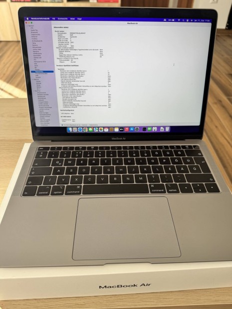 Macbook Air Retina 2019 8/128Gb, akksi 96,4%/187 ciklus