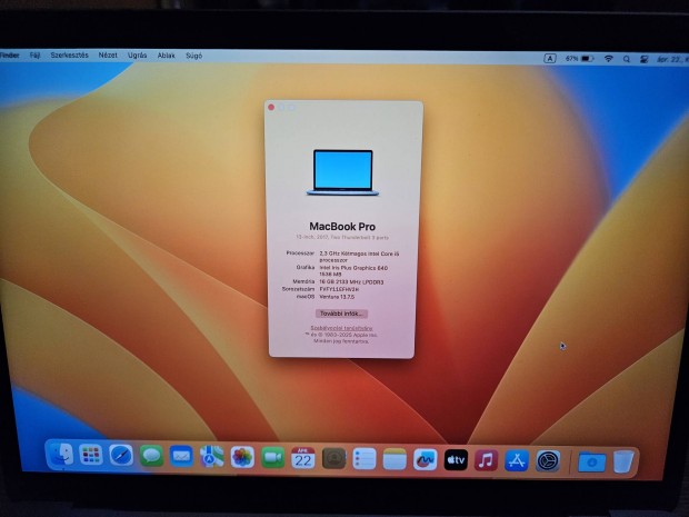 Macbook Pro 13" 2018-as gyártás A1708 (2017)