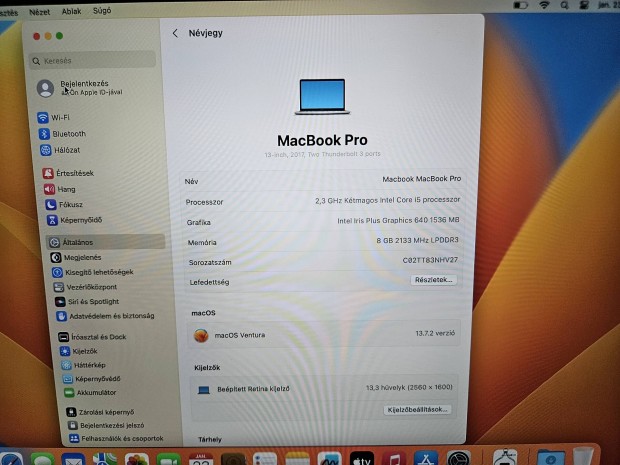 Macbook Pro 2017 13" 8/128GB