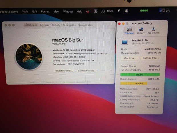 Macbook air 6.2 2013