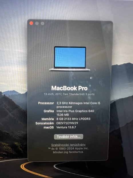 Macbook pro 2017 13 col 