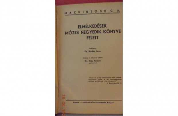 Mackintosh C. H. Elmlkedsek Mzes negyedik knyve felett