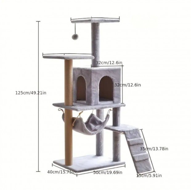 Macskabútor, macskafa 125cm kaparófa