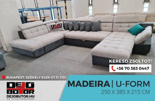 Madeira gray sarok rugs kanap lgarnitra 250x385x215 cm ualak