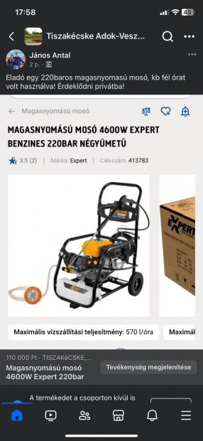 Magasnyoms mos 4600W Expert 220bar