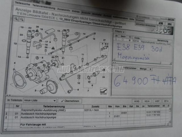 Magasnyom�s� pumpa - bmw 7-es sorozat,5-�s sorozat