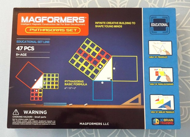Magformers 47 darabos Pitagorasz készlet magneses építő játék Féláron