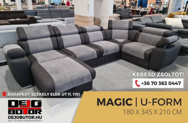 Magic ualak sarok kanap btor lgarnitra 180x345x210 cm gray