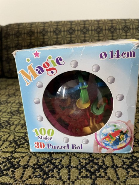 Magic gyessgi jtk,  3 d puzzle ball, 100 rszes, 14 cm