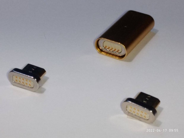 Mgneses micro USB tlt adapter+2 db mgneses fej 2,4A, ingyen posta