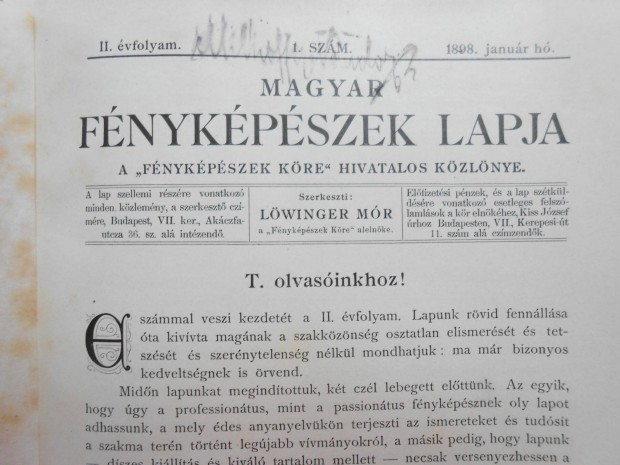 Magyar Fnykpszek Lapja 1898. 2. vf