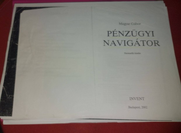 Magyar Gbor Pnzgyi navigtor 1790Ft