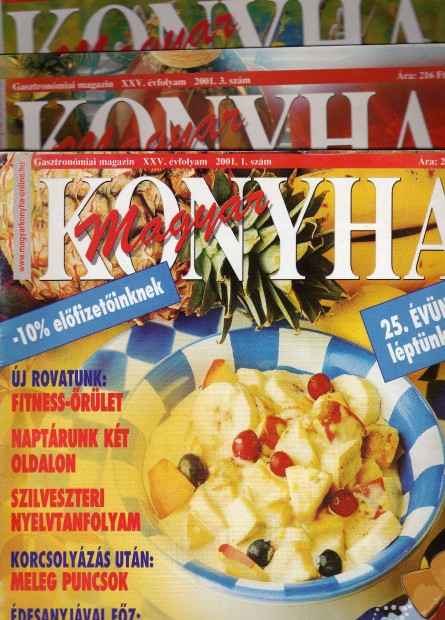 Magyar Konyha magazin 6 darab a 2001-es évfolyamból