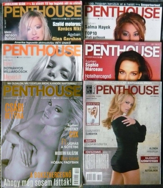 Magyar Penthouse magazin (2005-s s 2007-es lapszmok, 6 db, egyben)