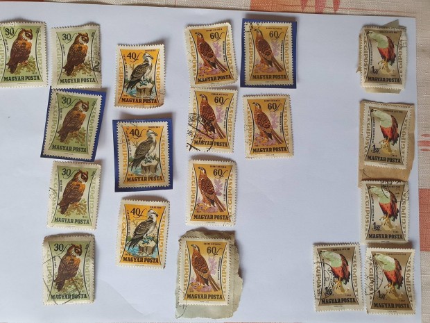 Magyar Posta Légiposta 1962 19 db madarak bélyeg