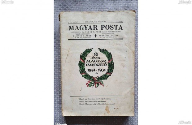 Magyar Posta: Az 50 ves magyar tvbeszl 1881-1931