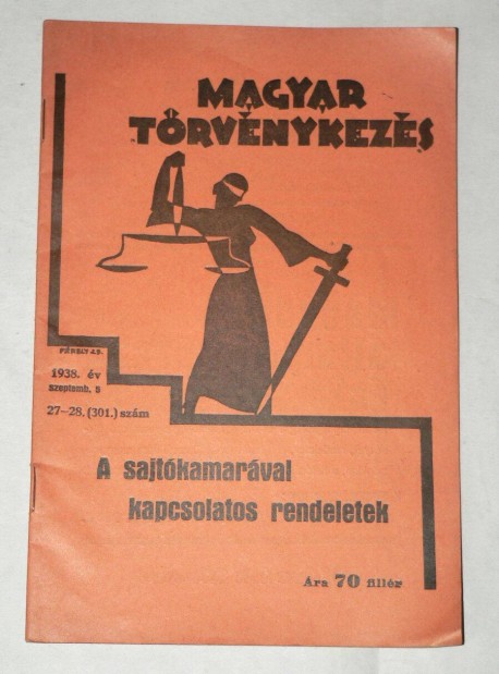 Magyar Trvnykezs sorozat 3db / knyv 1938